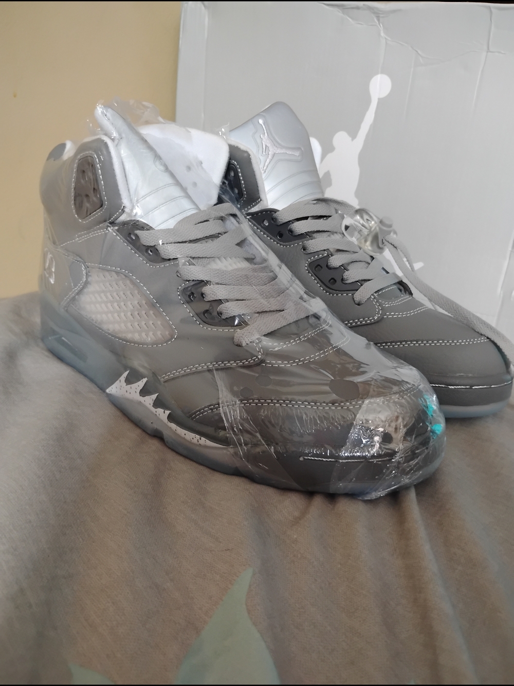 Air Jordan 5 Retro Men's Premium Grey Basketball Sneakers